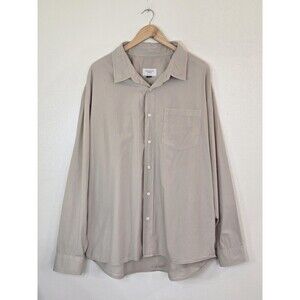 American Eagle Relaxed fit Oxford Button Up Long Sleeve Shirt Size 2XL Khaki